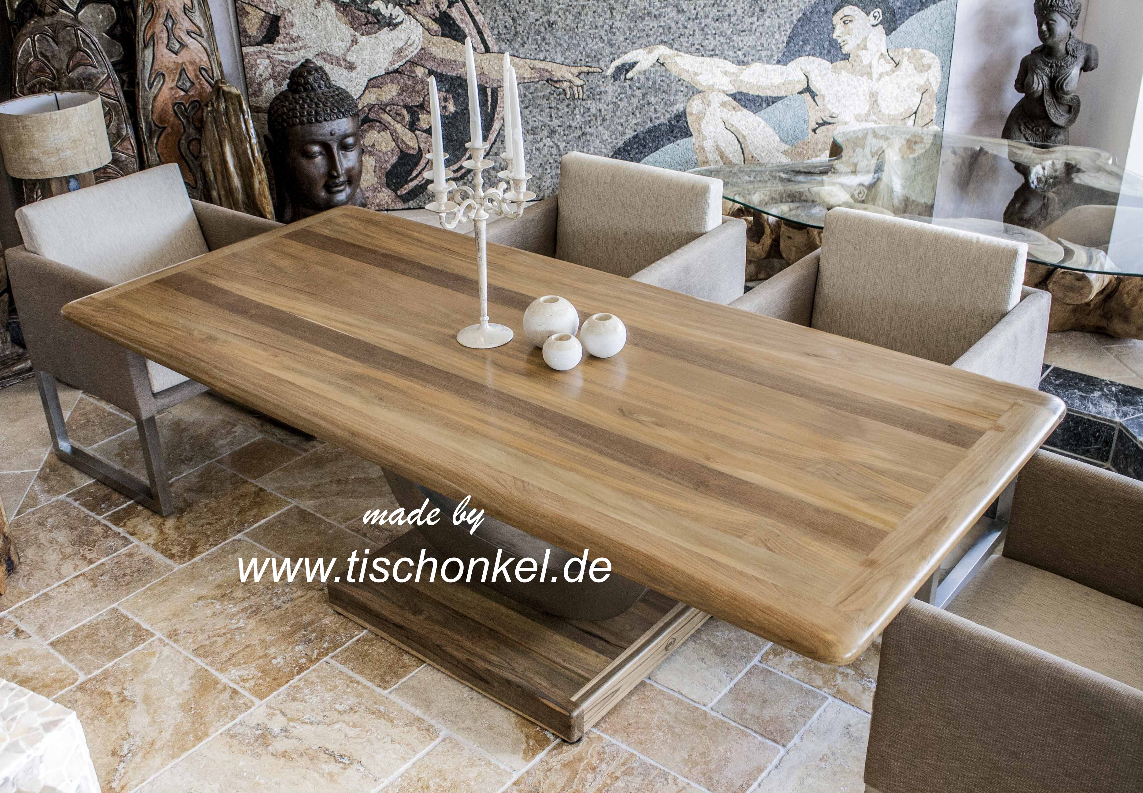 Designtisch esstisch mit gestell aus edelstahl
