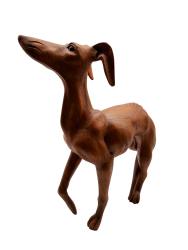 Handgeschnitzte Figur aus Holz "Windhund" ca. B39 x T15 x H49 cm ähnl. Abbildung