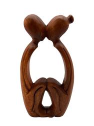 Handgeschnitzte Figur aus Holz "küssendes Paar" ca. B16 x T4 x H30 cm ähnl. Abbildung