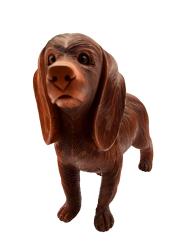 Handgeschnitzte Skulptur aus Holz "Hund" ca. B40 x T16 x H39 cm ähnl. Abbildung