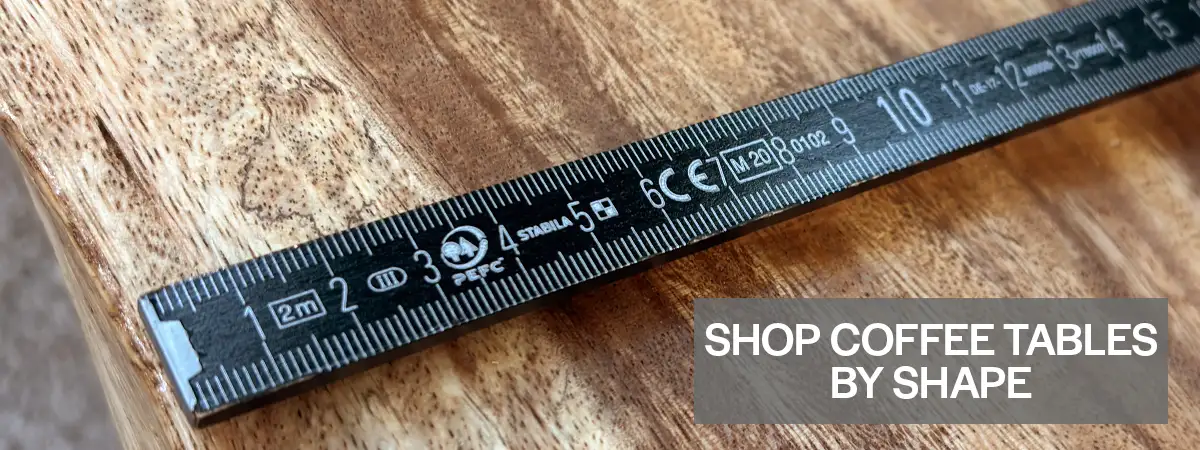 A coffee table from Tischonkel.de is handcrafted, solid wood and unique in shape and design