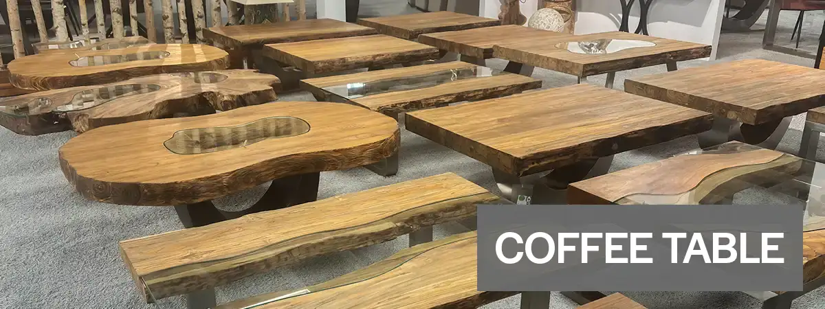 Massive coffee tables & tree slices: design uniques by GERKEN Wohndesign