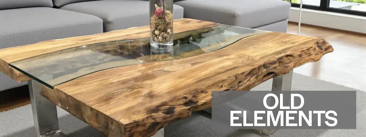 Ausgefallener Couchtisch „Natural Landscape“ – Unikat aus antikem Teakholz