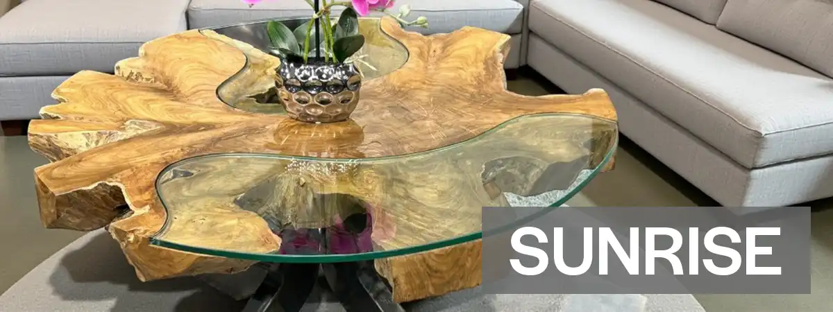 runder Couchtisch Sunrise aus Teakholz