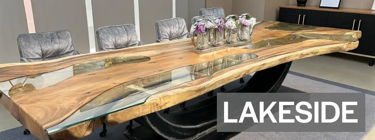 Massivholz Esstisch Lakeside aus einem Baumstamm