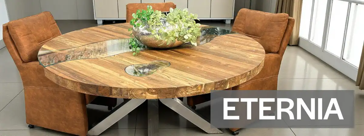 Runder Design Esstisch aus Holz Eternia