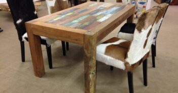 Esstisch aus Massivholz (Boatwood 160 x 90 cm) Esstisch aus recyceltem Massivholz