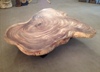 Couchtisch / Wohnzimmertisch aus einer Baumscheibe (160 x 120cm) Tisch Baumscheibe