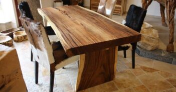 Massivholztisch Baumscheibe „Serie Solid Suar“ Massivholztisch Baumscheibe Suar