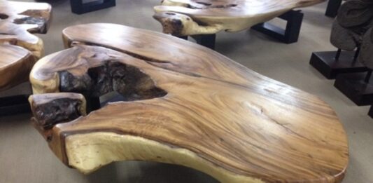 Coffee table made from a tree slice Coffee table tree slice