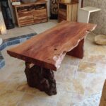 Tischplatte / Esstisch aus einer Baumscheibe “Lychee” 180 x 85-90 cm