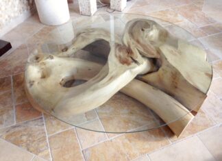 Couchtisch „Schlängelnder Baumstamm“ 150 cm Couchtisch Baumstamm