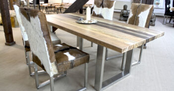 Esstisch „Massivholz mit Edelstahl“ Esstisch Massivholz