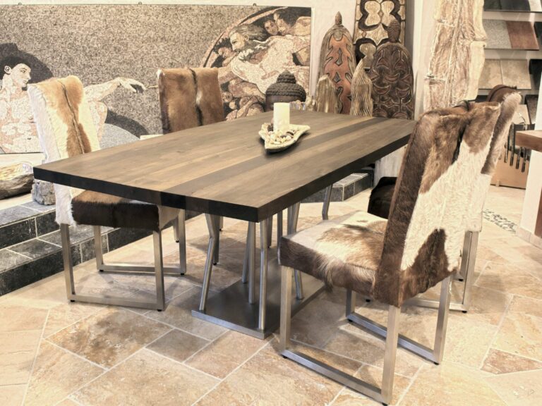 Esstisch mit Tischgestell aus Edelstahl 200 x 100 cm