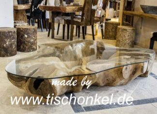 Couchtisch Baumstamm (Wurzelholz) 209 x 153 cm Couchtisch Baumstamm