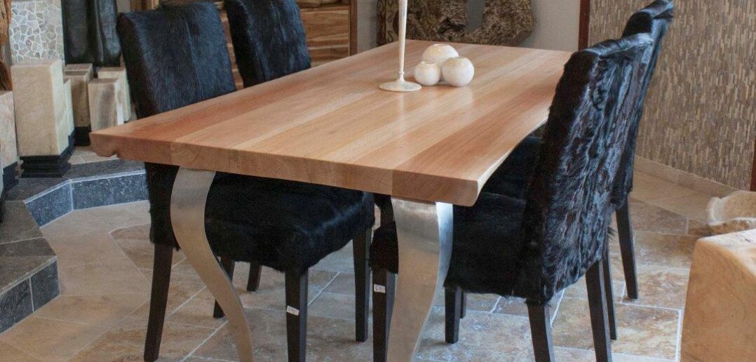 Esstisch Mahagoni mit Edelstahl - Der Tischonkel