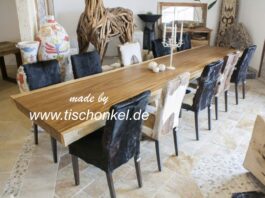 Boomstamtafel 411 cm lang, 100 cm breed, 10 cm dik Boomstamtafel 411 cm