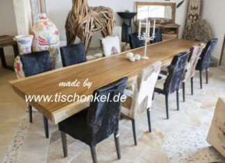 Baumstammtisch 411cm lang, 100 cm breit, 10 cm dick Baumstammtisch 411cm