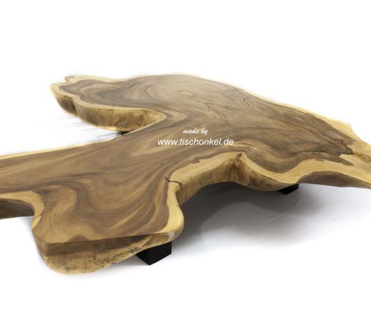 Couchtisch aus einer Baumscheibe 180 x 87-156 x 11 cm Couchtisch Baumscheibe Südafrika