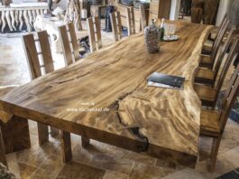 Esstisch aus einem Baumstamm 425 cm Esstisch Konferenztisch aus einem Baumstamm