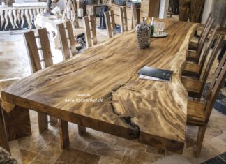 Esstisch aus einem Baumstamm 425 cm Esstisch Konferenztisch aus einem Baumstamm