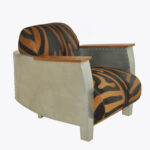 Sessel „Aviator“ mit Aluminium und Fellbezug Loungesessel Aviator