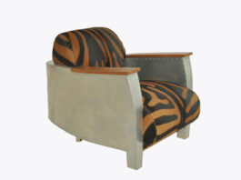 Sessel „Aviator“ mit Aluminium und Fellbezug Loungesessel Aviator