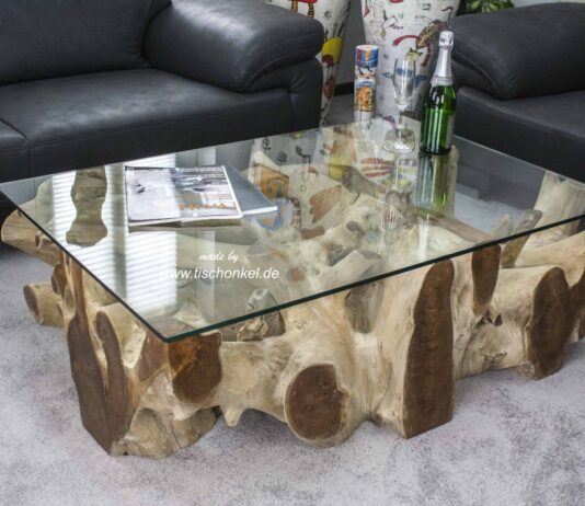 Salontafel uit wortelhout (Teak) Een bijzondere uitdaging is het ontwerp van een salontafel uit wortelhout, omdat in elke boomwortel de vorm en structuur door de natuur... Boomwortel salontafel