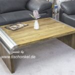 Design Couchtisch mit Edelstahl