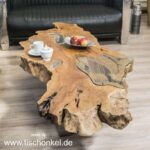 Baumstamm Couchtisch mit Wildkante