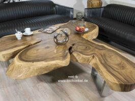 Salontafel van een houtstam Salontafel van een houtstam