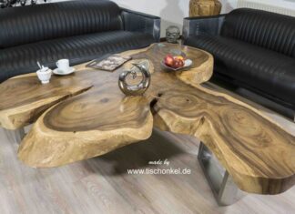 Couchtisch aus einem Holzstamm Couchtisch aus einem Holzstamm