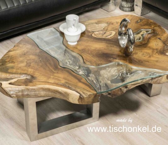 Zeitloser Couchtisch aus einem Baumstamm (Baumscheibe) Zeitloser Couchtisch aus einem Baumstamm mit außergewöhnlichem Design