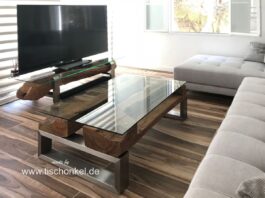 Tables basses de „GERKEN Wohndesign“ Tables basses Lesung et Old Java