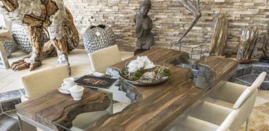 Designer eettafel van oud hout Eettafel van koningklasse