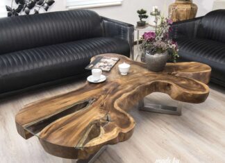Wohnzimmertisch aus einer Baumscheibe Wohnzimmertisch aus einer Baumscheibe