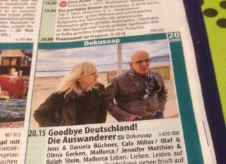 Haha,….TV-Ankündigung in der TV Piccolino,….schlimmes Bild!!! Programmankündigung zur Sendung Goodbye Deutschland