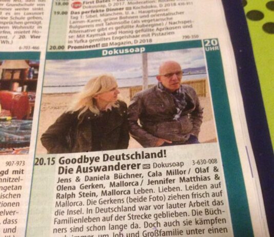 Haha,….Annonce TV dans le TV Piccolino,….mauvaise image !!! Annonce de programme pour l'émission Goodbye Deutschland