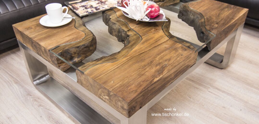 Couchtisch aus Holz 100x80 cm "Wild Landscape" - Der Tischonkel