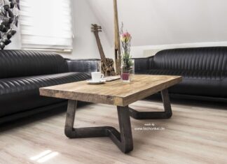 Eleganter Couchtisch „Freestyle“ 120×80 cm Eleganter Couchtisch Freestyle 120x80 cm mit Rohstahl