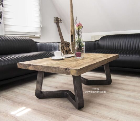 Eleganter Couchtisch „Freestyle“ 120×80 cm Eleganter Couchtisch Freestyle 120x80 cm mit Rohstahl