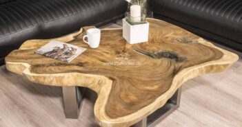 Couchtisch aus einer Baumscheibe tolles Deisgn von Gerken Wohndesign