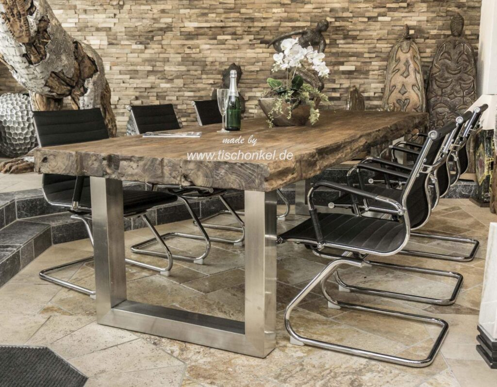 Esstisch für 8 Personen, 300 x 100 cm, aus recyceltem Teakholz Designer Esstisch aus Altholz