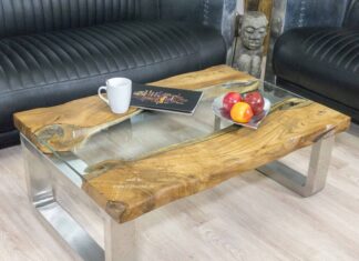 Moderner Couchtisch aus Holz im Format 120×80 cm Moderner Couchtisch aus Holz