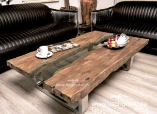 Stilvoller Couchtisch der Serie „Old Elements“ (140 cm) Stilvoller Couchtisch Old Elements 140x80 cm