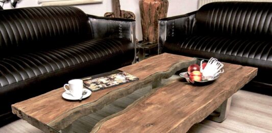 Stilvoller Couchtisch der Serie „Old Elements“ (140 cm) Stilvoller Couchtisch Old Elements 140x80 cm