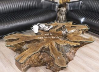 Baumstumpf Couchtisch mit tollem Design Baumstumpf Couchtisch mit aussergewöhnlichem Design