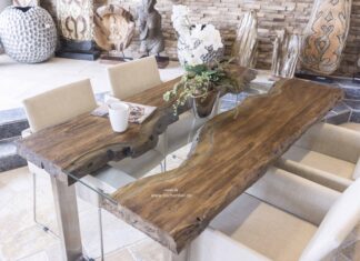 Extravaganter Esstisch 160 x 90 cm „Old Elements“ Extravaganter Esstisch