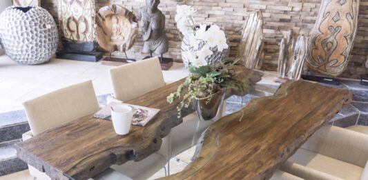 Extravaganter Esstisch 160 x 90 cm „Old Elements“ Extravagant dining table