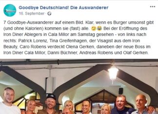 Eröffnung des zweiten „Iron Diner“ von Caro und Andreas Robens in Cala Millor Olaf und Olena Gerken bei der Eröffnung des Iron Diner in Cala Millor